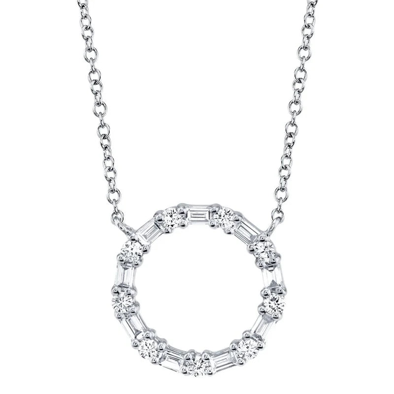 0.29ctw Diamond Baguette Circle Necklace