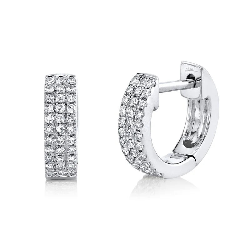 0.17ctw Pave Diamond Mini Huggie Earrings