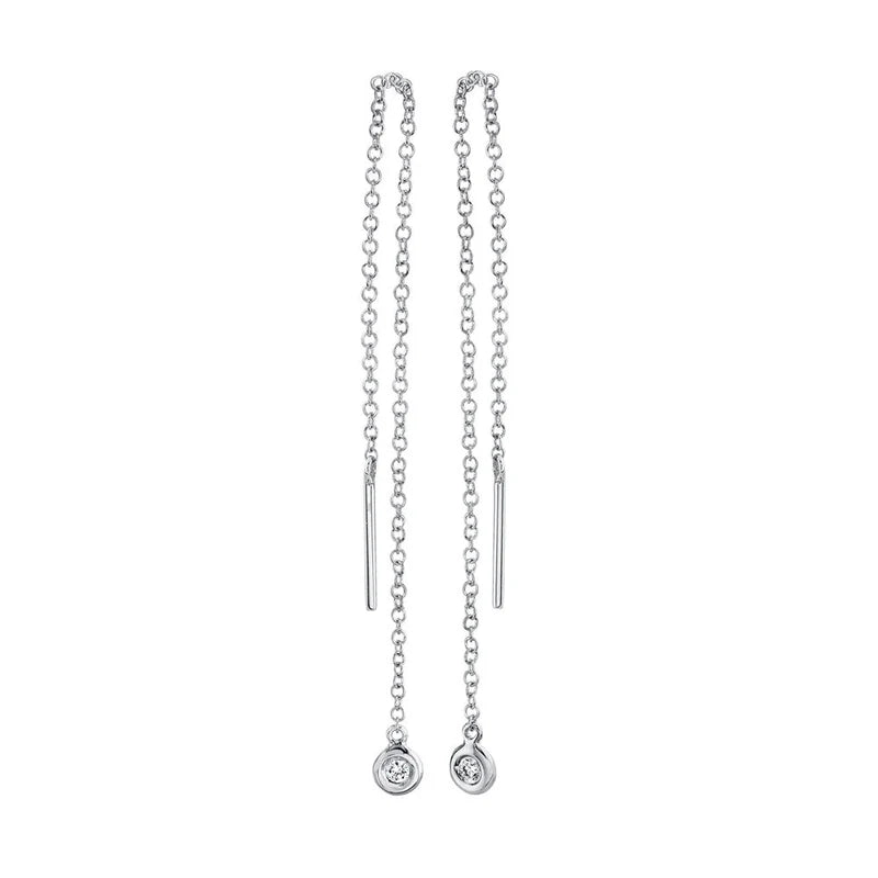 0.04ctw Diamond Threader Earrings
