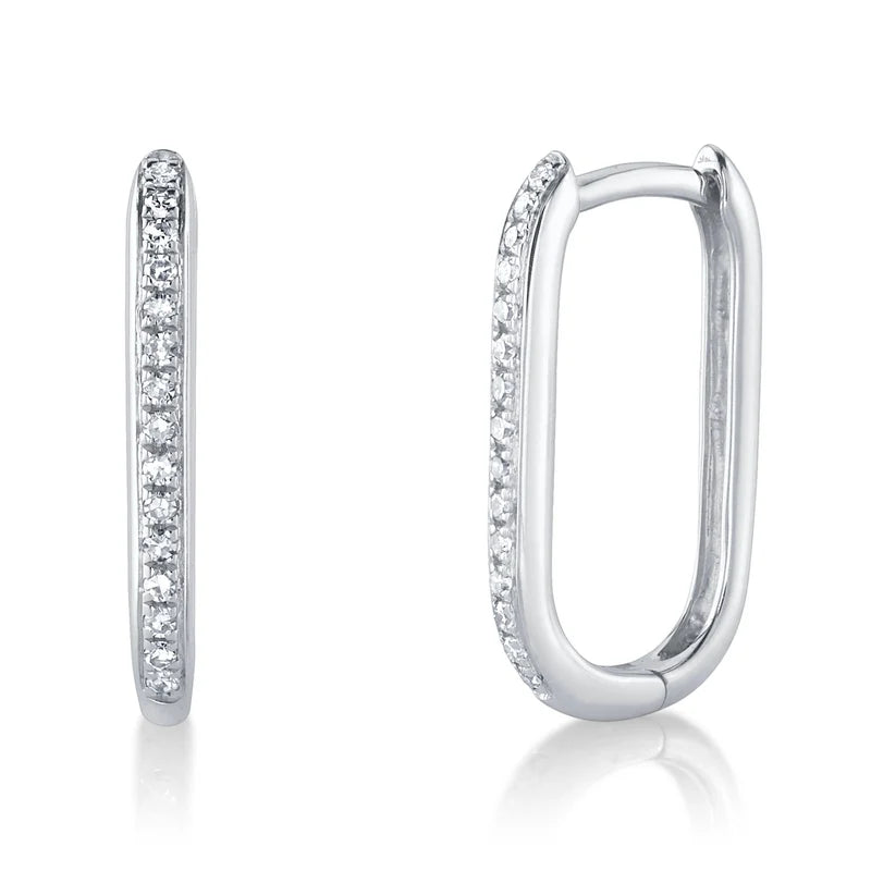 0.08ctw Diamond Oval Hoop Earrings