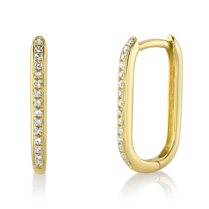 0.08ctw Diamond Oval Hoop Earrings