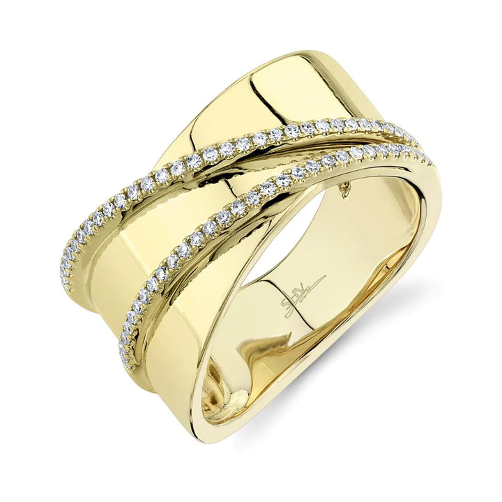 Shy Creation 0.19CT 14K Yellow Gold Diamond Fashion Ring