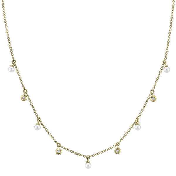 0.04ctw Diamond & Cultured Pearl Necklace