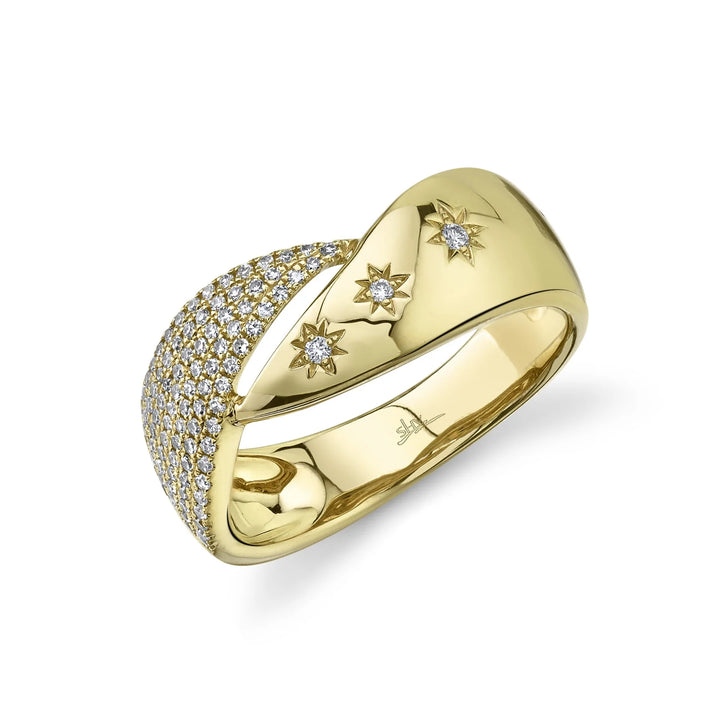 14K Yellow Gold 0.24ctw Diamond star ring