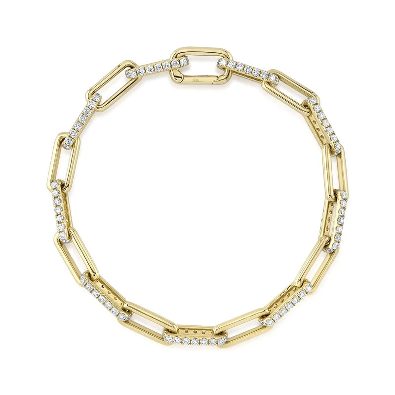 2.21ctw Diamond Paper Clip Link Bracelet