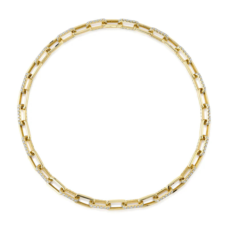 13.01ctw Diamond Pave Paperclip Link Necklace