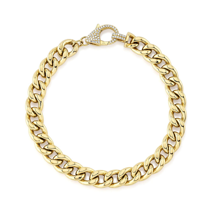 Shy Creation 0.25ctw 14K Yellow Gold Diamond Link Bracelet
