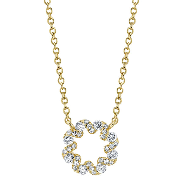 Shy Creation 0.22CTW Diamond 14K Yellow Gold Necklace