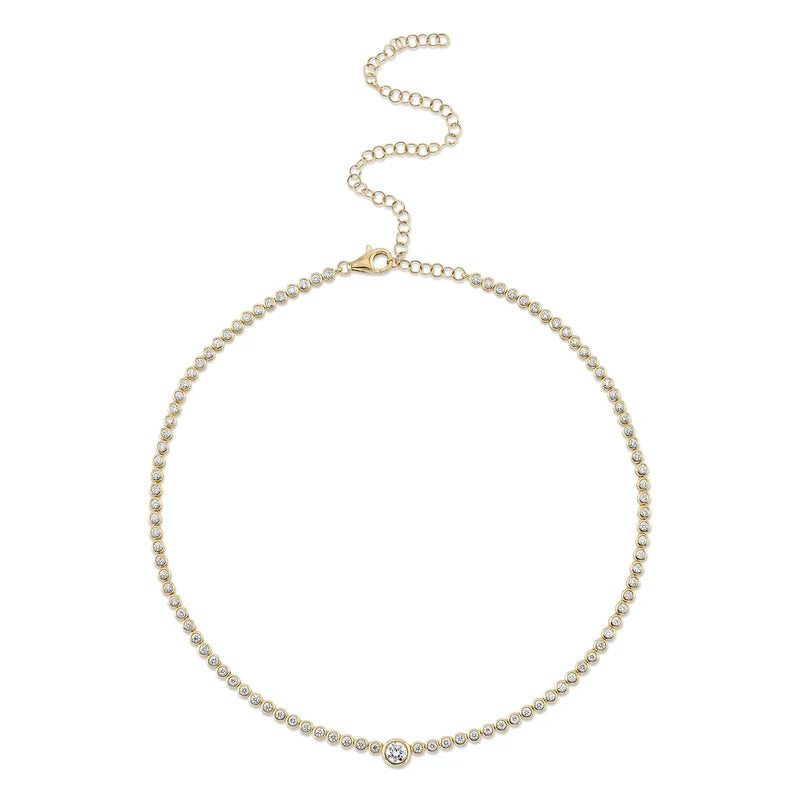 2.89ctw Diamond Bezel Tennis Necklace