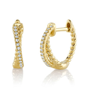 0.06ctw Diamond Huggie Earrings