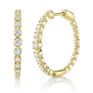 0.84CT Diamond Crown Setting Hoop Earring