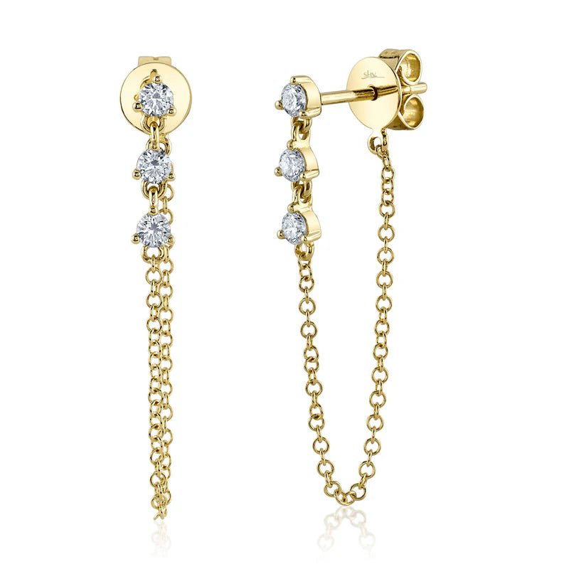 0.29ctw Diamond Chain Earrings