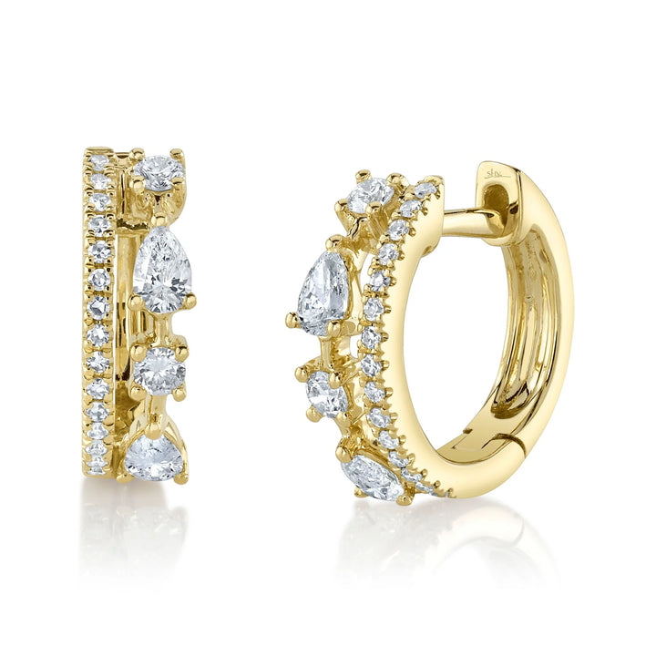0.43ctw Diamond Pear Huggie Earring