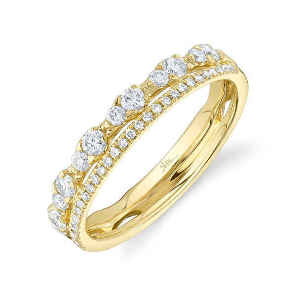 0.43ctw Diamond Two Row Ring