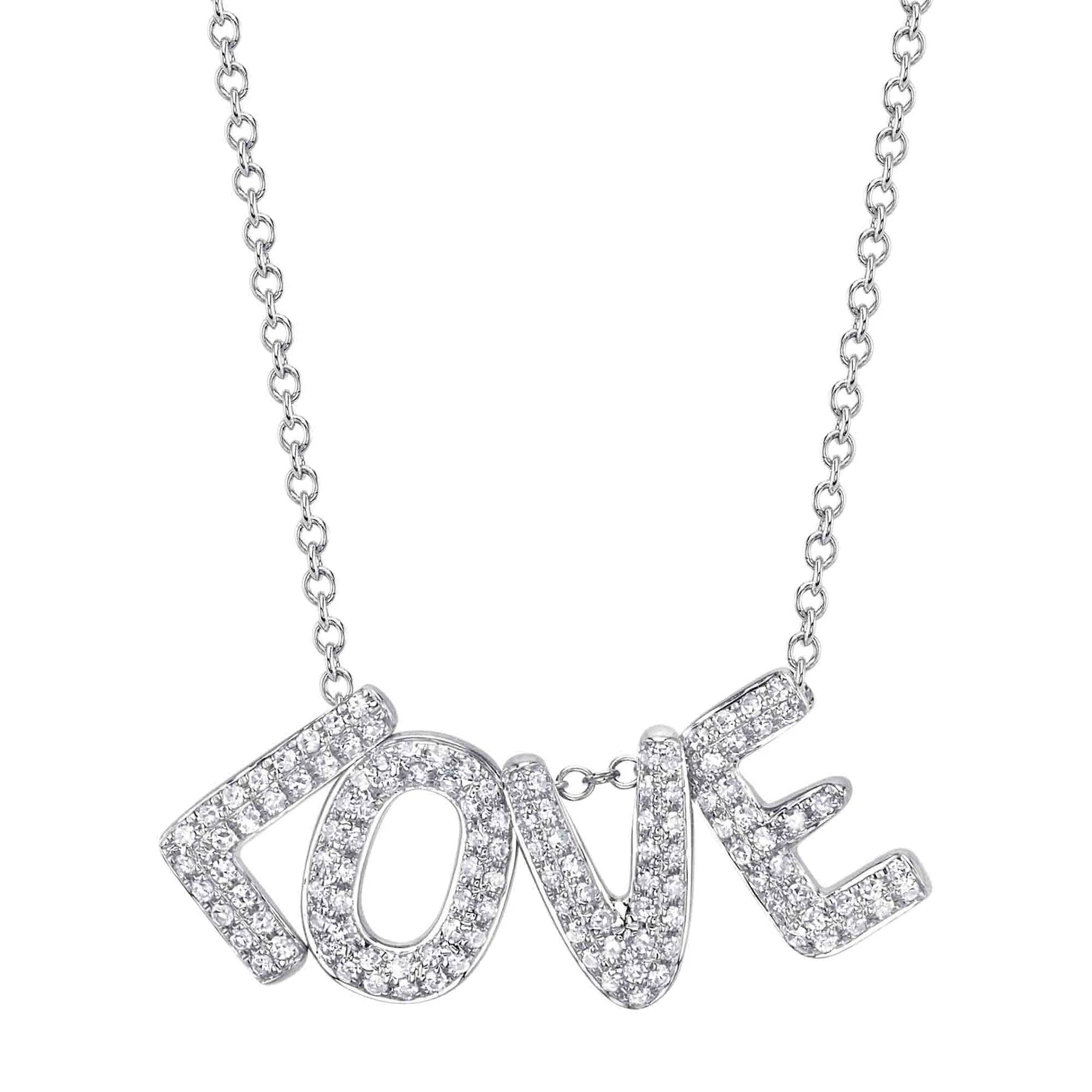 0.28ctw Diamond "Love" Necklace