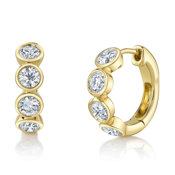 1.50ctw Diamond Bezel Huggie Earring
