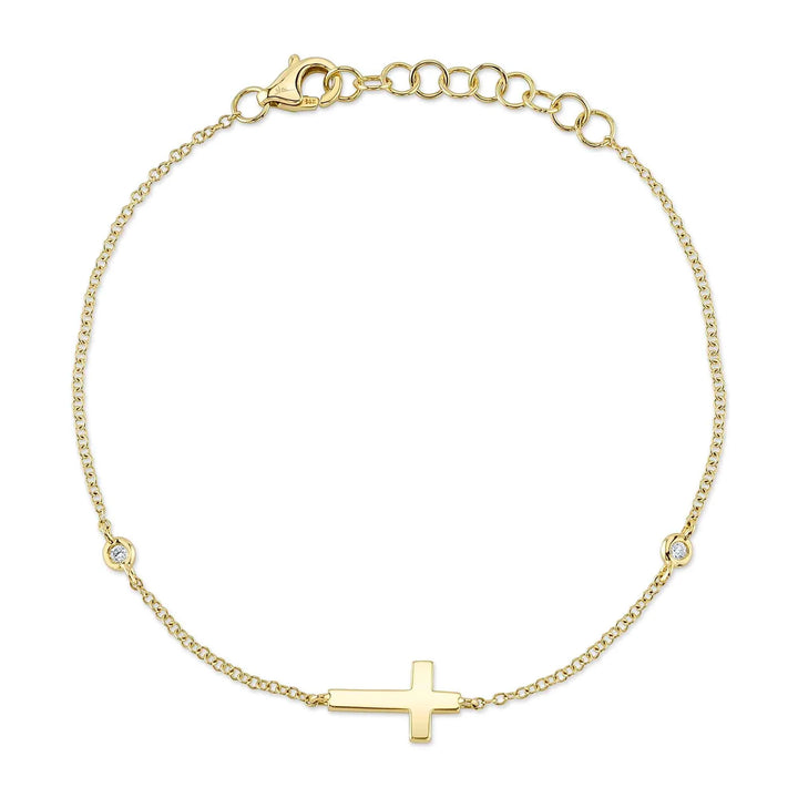 0.03ctw Diamond Bezel Cross Bracelet