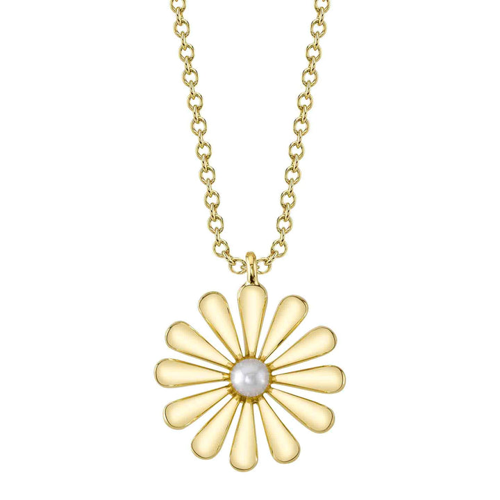 Cultured Pearl Flower Necklace