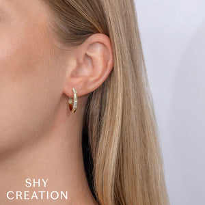 0.24ctw Diamond Geo Cut Hoop Earrings