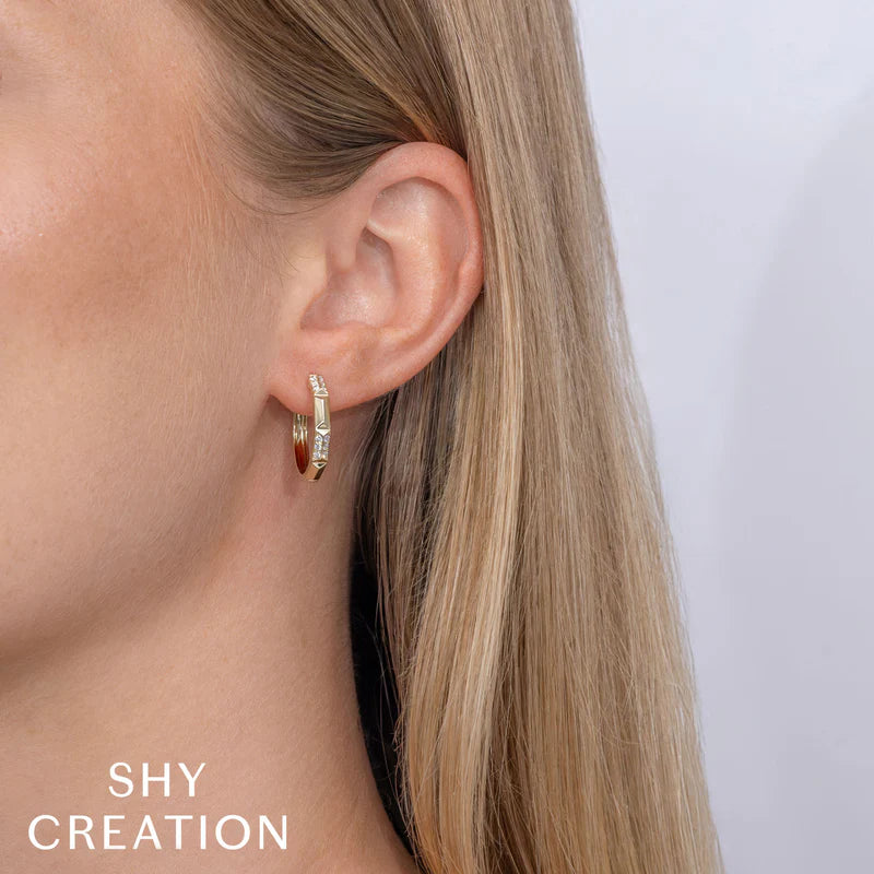 0.24ctw Diamond Geo Cut Hoop Earrings