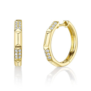 0.24ctw Diamond Geo Cut Hoop Earrings