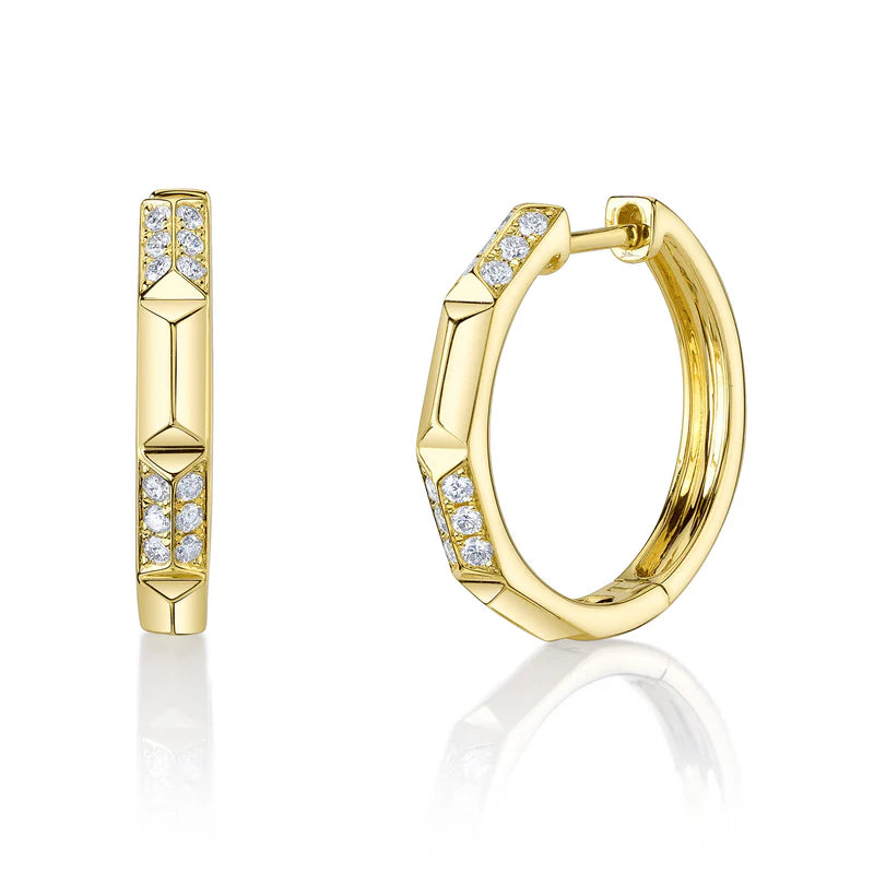 0.24ctw Diamond Geo Cut Hoop Earrings