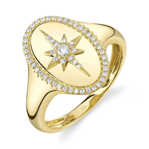 0.18ctw Diamond Star Oval Ring