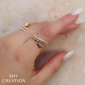 0.48ctw Diamond Bridge Geo Cut Ring