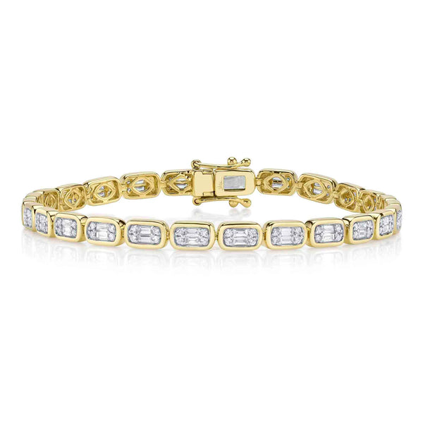 1.53ctw Diamond Baguette Tennis Bracelet
