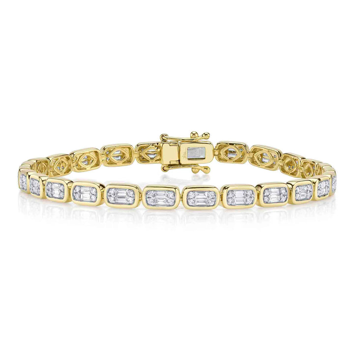 1.53ctw Diamond Baguette Tennis Bracelet