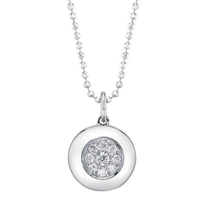 0.18ctw Diamond Circle Faceted Ball Chain Necklace