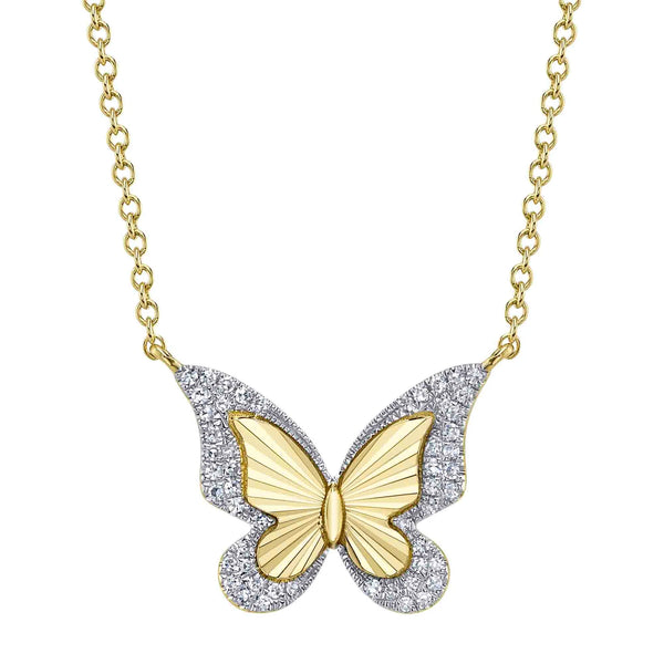 0.10ctw Diamond Butterfly Necklace