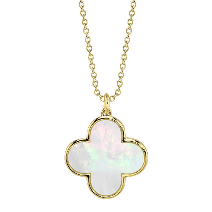 2.38ctw Mother of Pearl Clover Necklace
