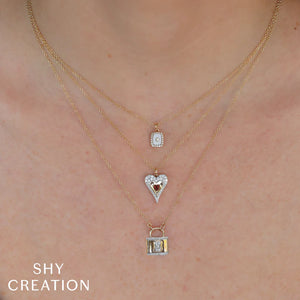 0.20ctw Diamond and Garnet Heart Necklace