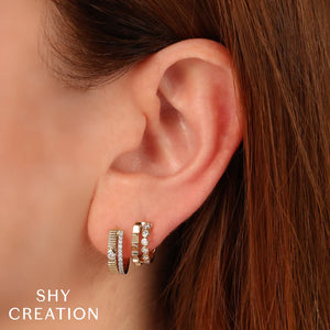 0.15ctw Diamond Bezel Huggie Earrings