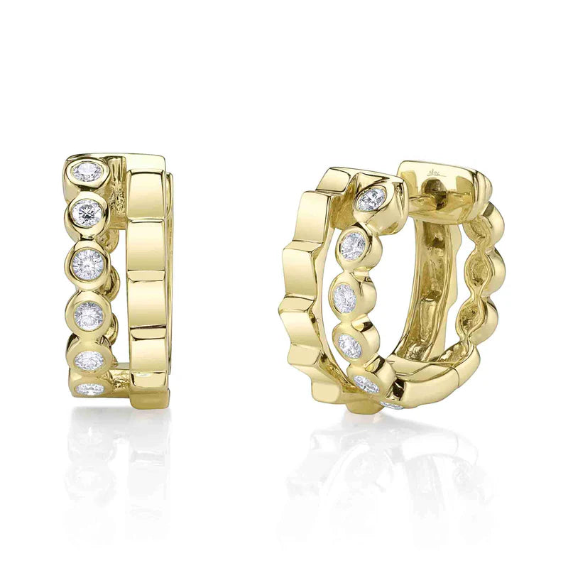 0.15ctw Diamond Bezel Huggie Earrings