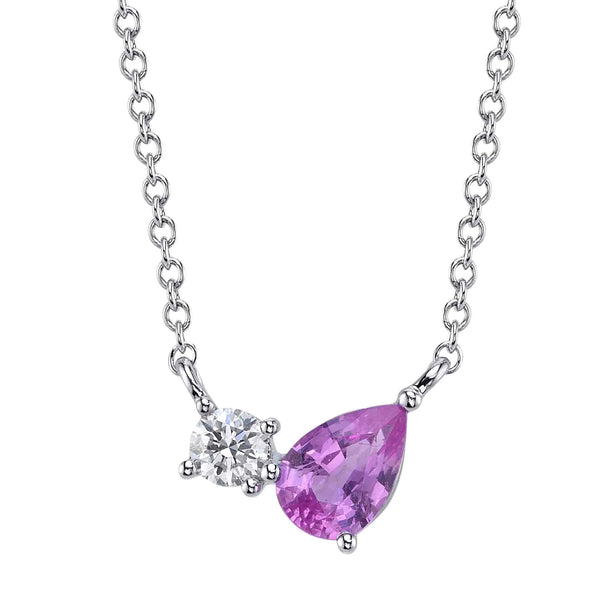 0.11ctw Diamond & Pink Sapphire Necklace