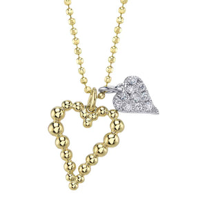 0.13ctw Diamond Heart Ball Chain Necklace