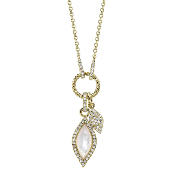 0.16ctw Diamond & Mother of Pearl Necklace