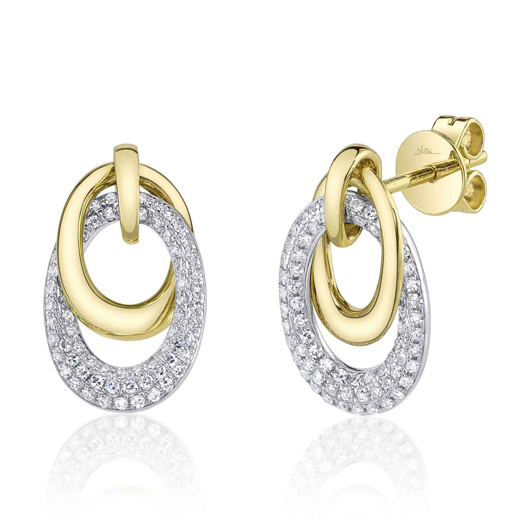 0.29ctw Diamond Pave Oval Earring