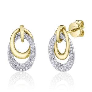 0.29ctw Diamond Pave Oval Earring