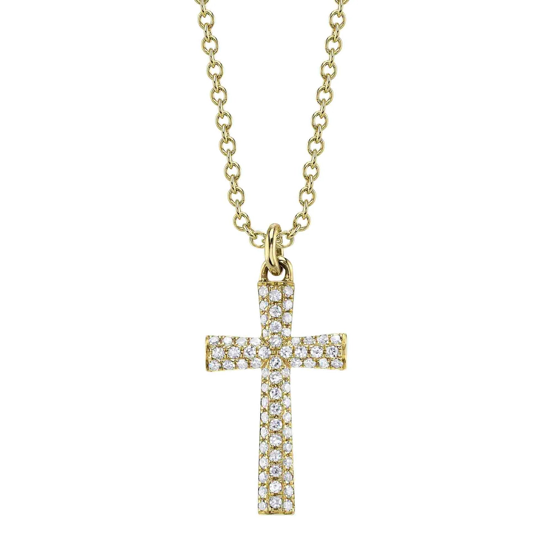 0.14ctw Diamond Pave Cross Necklace
