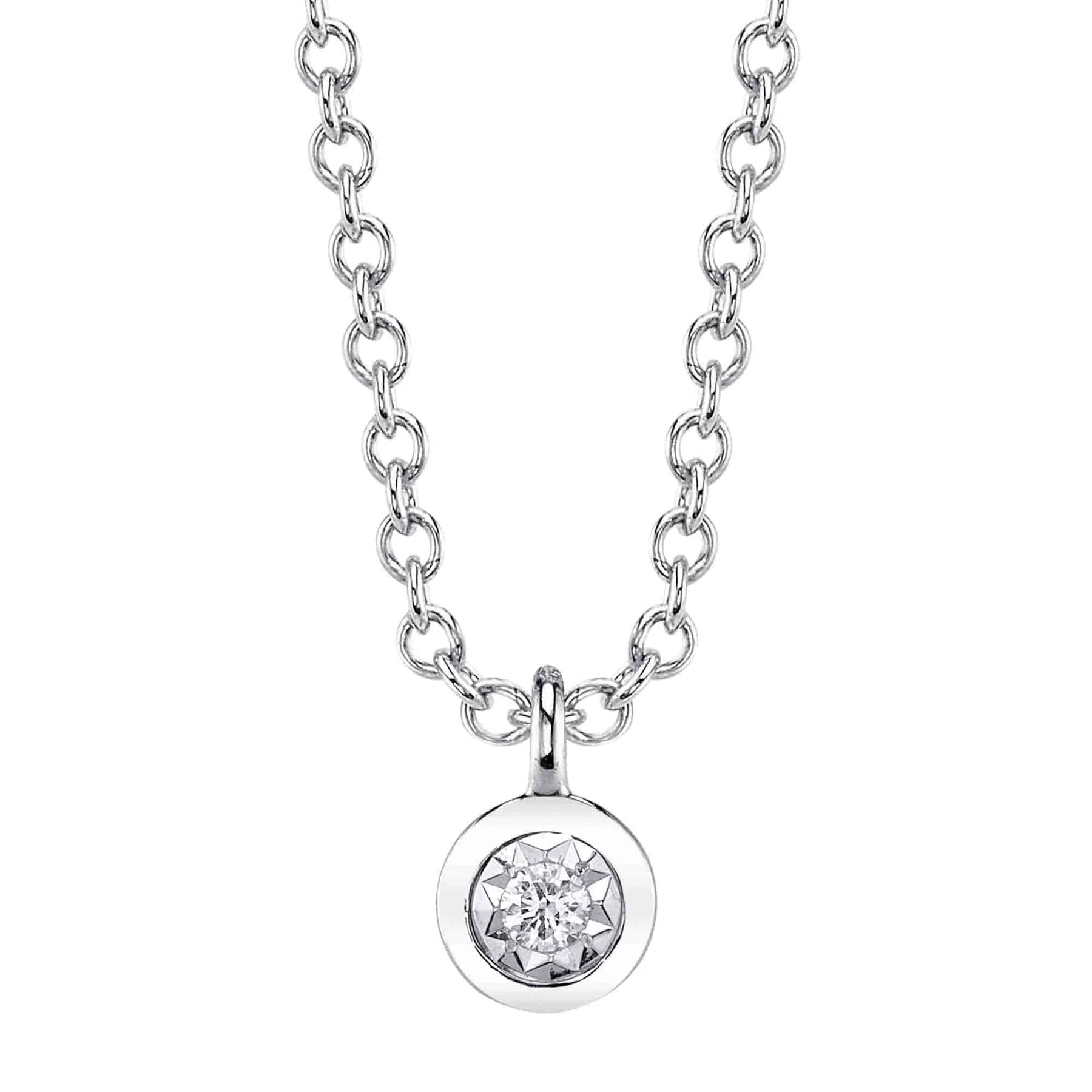 0.02ctw Diamond Bezel Necklace