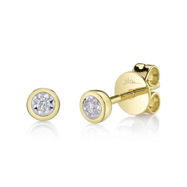 0.04ctw Diamond Bezel Stud Earring