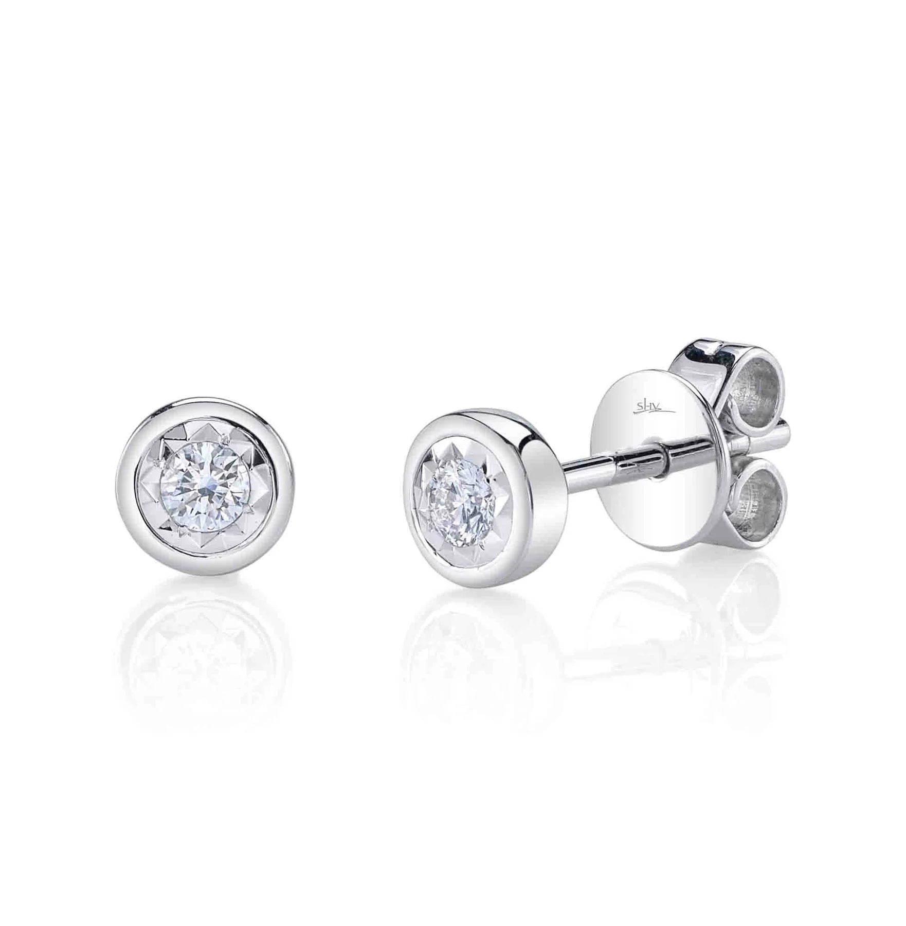 0.10ctw Diamond Bezel Stud Earring