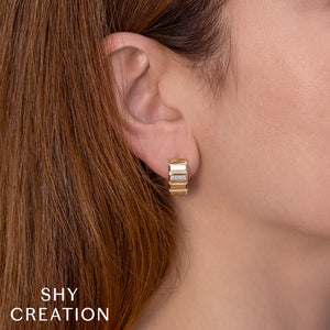 0.10ctw Diamond Geo Cut Hoop Earrings