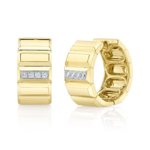 0.10ctw Diamond Geo Cut Hoop Earrings