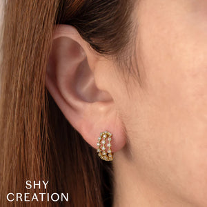 0.42ctw Diamond Crown Setting Huggie Earring