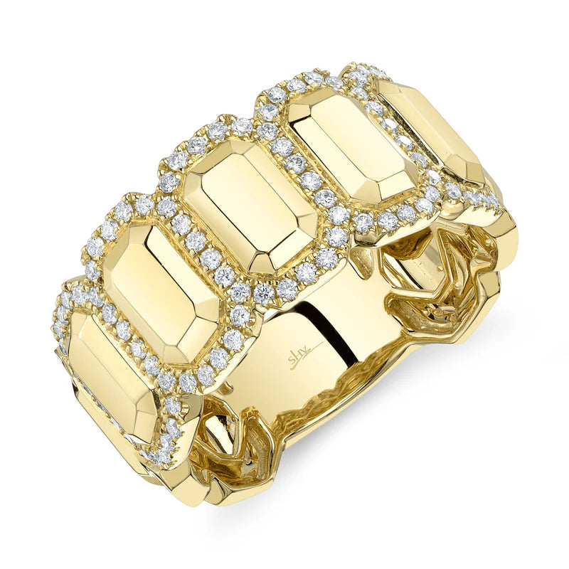 0.39ctw Wide Diamond Geo Cut Ring