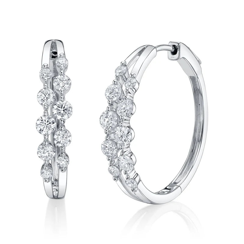 1.32ctw Diamond Hoop Earring